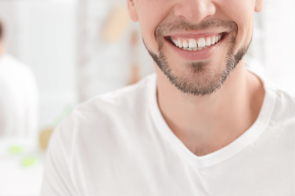 Man with a straight smile
